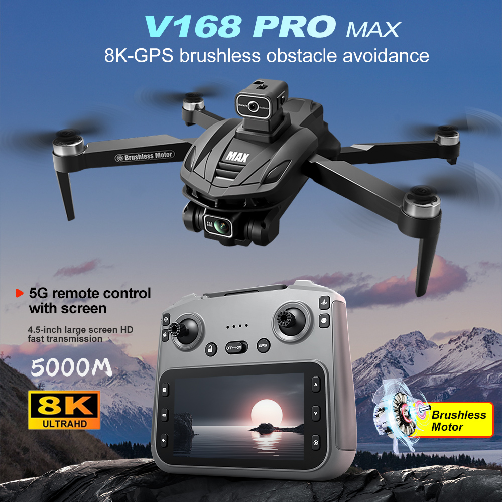 V168 PRO Max GPS Drone 8K Prof - Drone Gimbal Brushless avaliação e preço