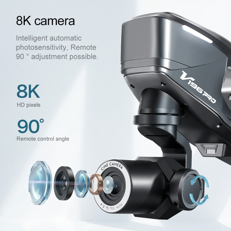 2025 v196 drone automático par - Drone Gimbal 2 Axis avaliação e preço